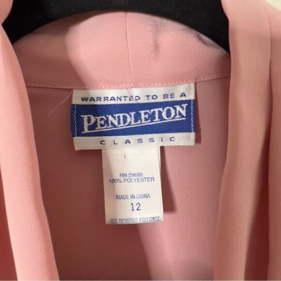 Pendleton Long Sleeve Pink Double Breasted Blouse Size 12 - Picture 3 of 6